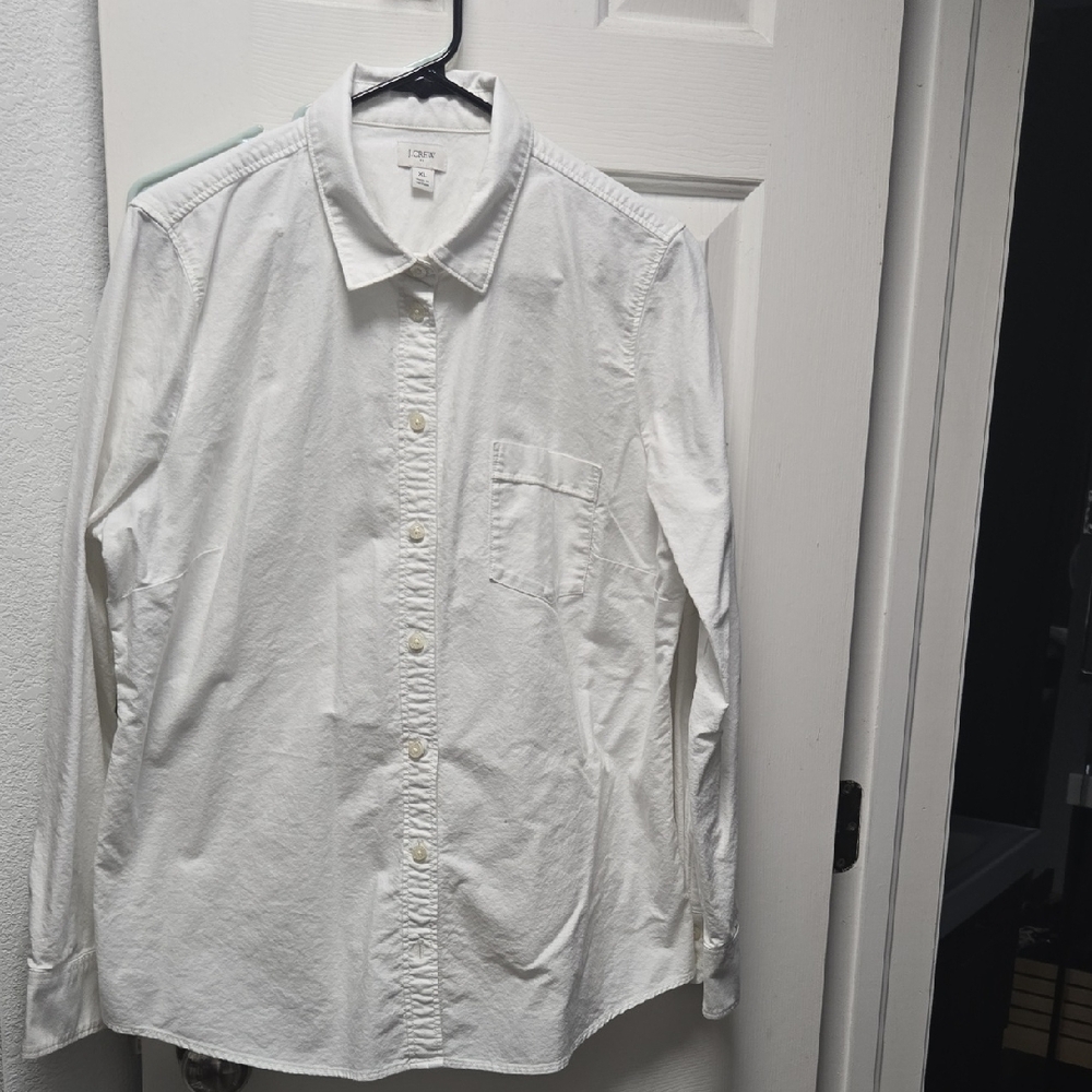 J. Crew Women's White Button Down Shirt